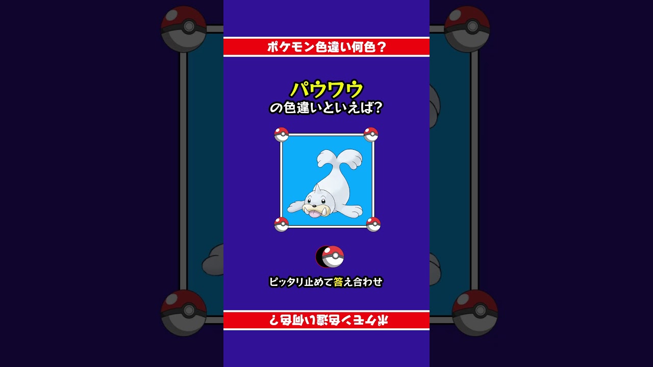 【色違い誰だ？】パウワウの色違いは何色？ぴったり止めて答え合わせ！#shorts #ピッタリ #ポケモン #ポケモンsv #ピタ止め