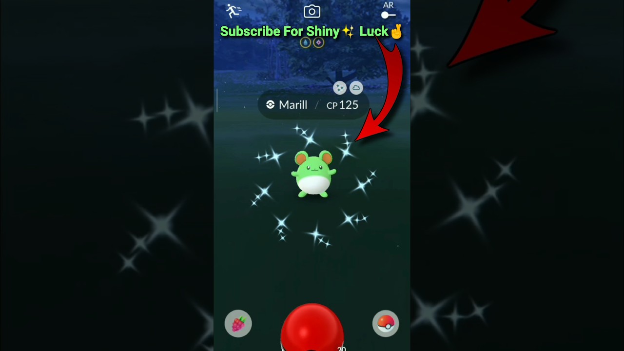 Getting lucky😍with Shiny marill in wild pokemon go #shorts #shiny