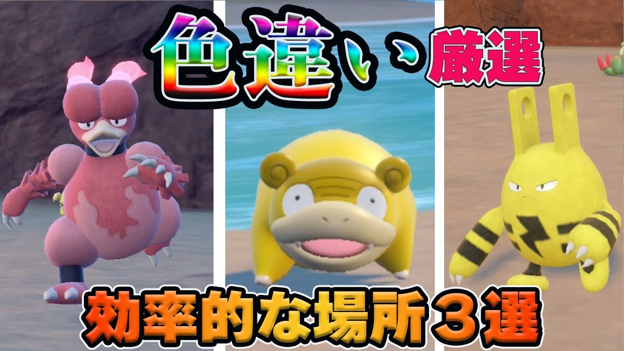 効率的にブビィ ブーバー、ガラルヤドン、エレキッド エレブーの色違いが厳選できる場所紹介【ポケモンSV】【ポケモンスカーレットバイオレット】