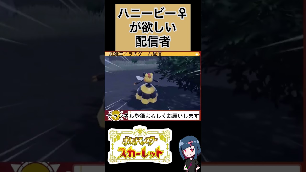 ハニービー♀が欲しい配信者#ポケモンsv #ポケモンスカーレット  #ハニービー　#ミツハニー　#ビークイン