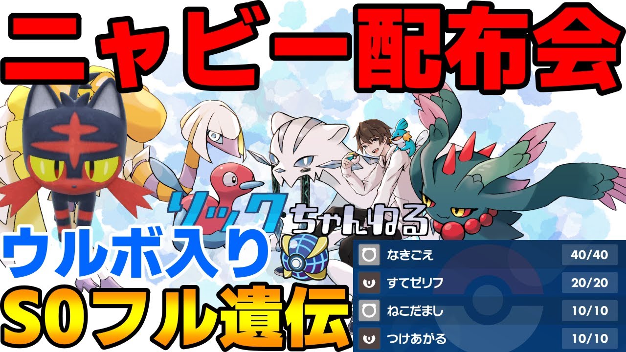 【レギュレーションF】ウルボS0フル遺伝ニャビー配布会場はこちらです→ハピナス絶滅会場【ポケモンSV】