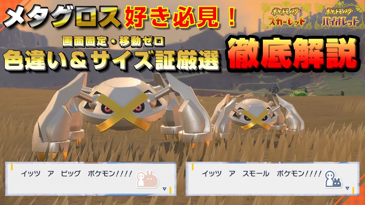メタグロスの色違い、最大、最小証厳選最適解？！誰でも楽々厳選徹底解説！！【ポケモンSV】