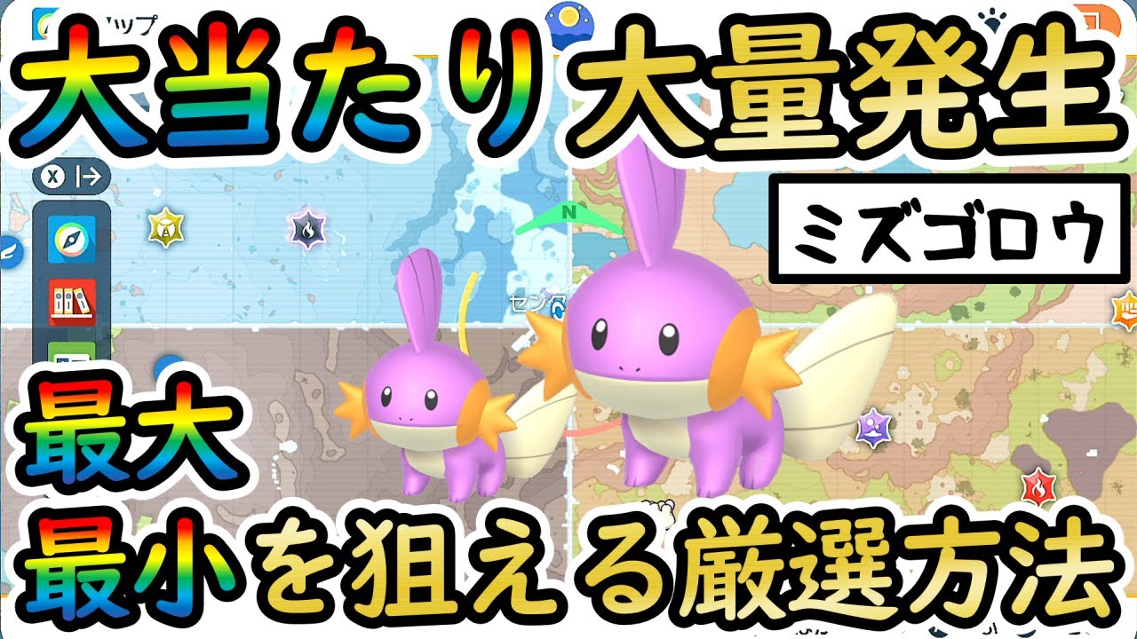 【色違いミズゴロウ】最大/最小も狙えるおすすめの大量発生スポットをご紹介！みんな大好きヌマクロー(ラグラージ)を色厳選した方必見【 #ポケモンSV 】