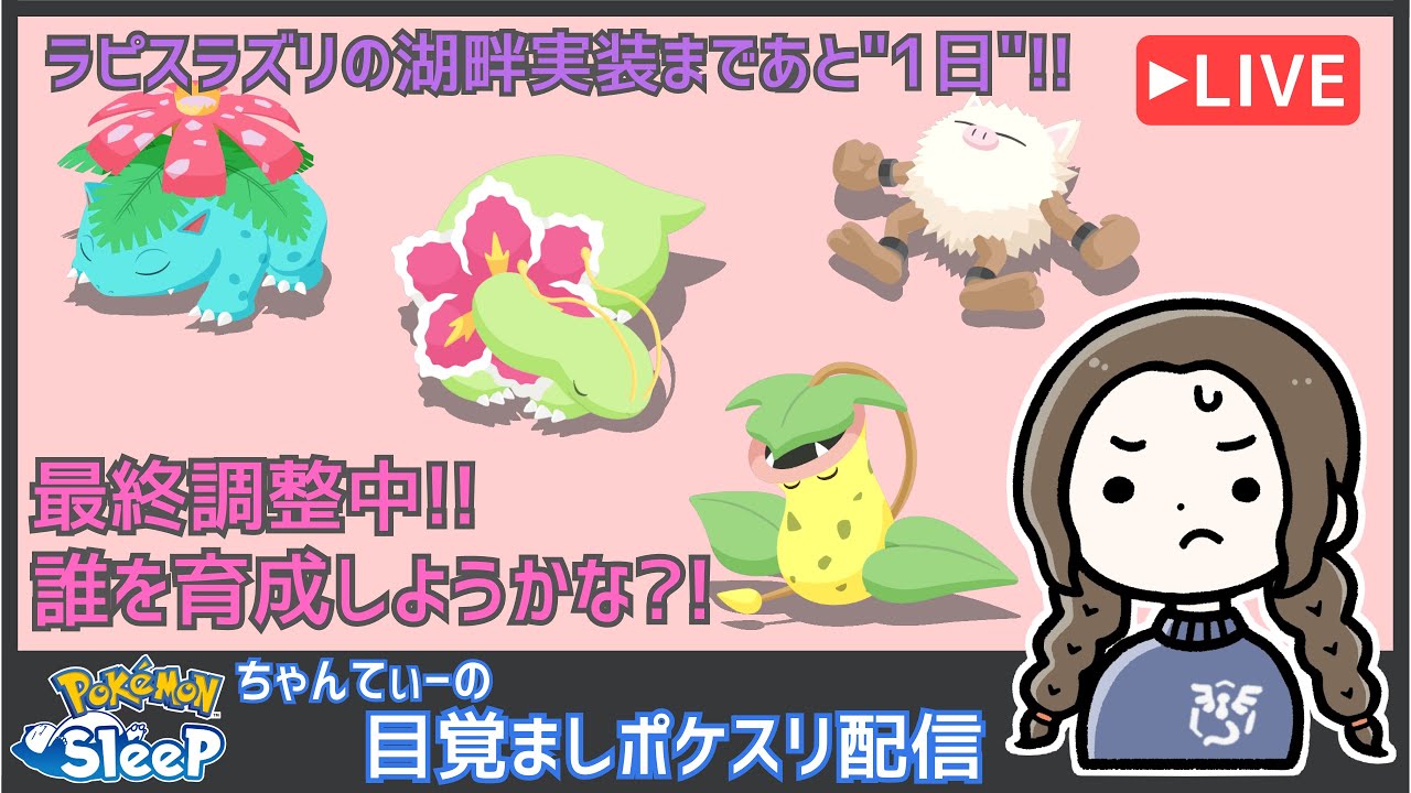 ポケモンスリープ（ラピスラズリの湖畔の準備中）：ちゃんてぃーの目覚ましポケスリ配信