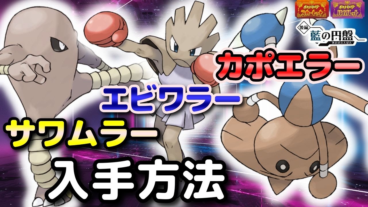 【ポケモンSV・DLC】サワムラー・エビワラー・カポエラーを直接入手する方法！野生テラスタルの出現場所！【藍の円盤・スカーレット・バイオレット】