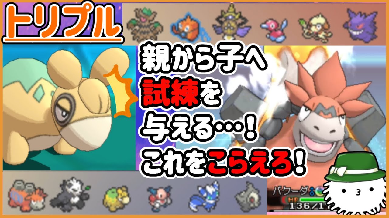 【ORASトリプル】バクーダ親子！子へ与える試練…“これ”をこらえろ！！！【トリプルバトル】