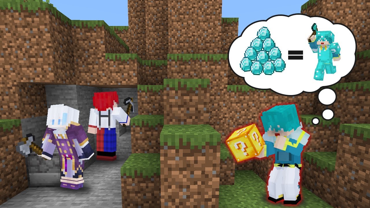 『ガチ勢 vs ラッキーブロックが使えるハンター』でエンドラ討伐【マイクラ・マインクラフト】