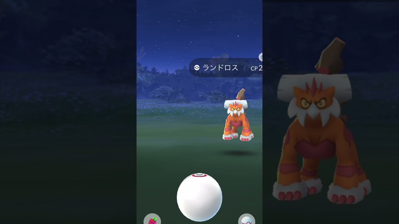 ポケモンGO(ランドロスれいじゅうフォルム)レイド戦②#shorts