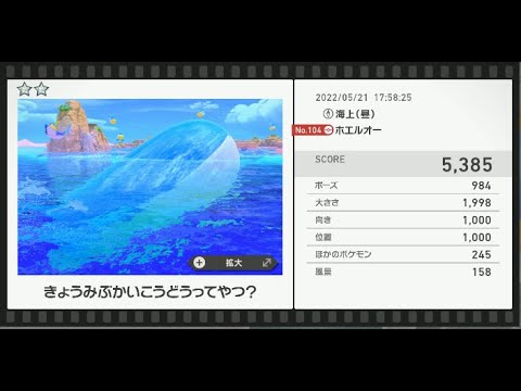 Newポケモンスナップ　★2ホエルオー【5385】