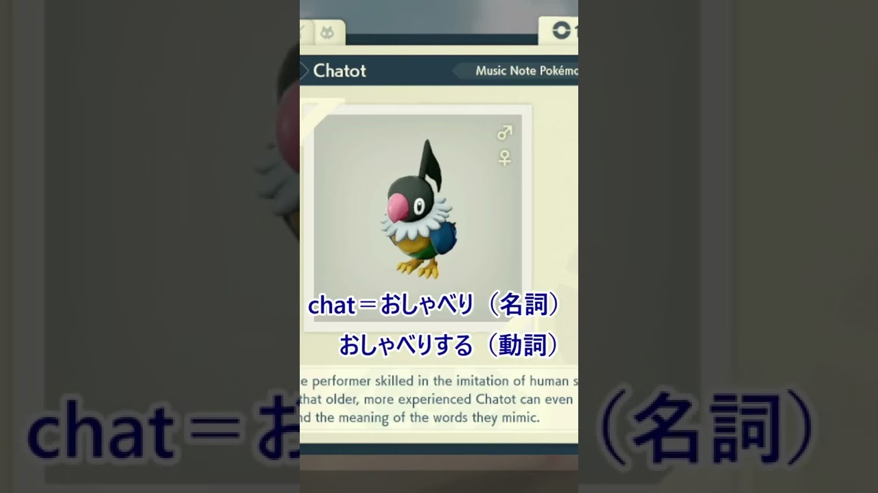 【ポケモンで楽しく英単語】ペラップの英語名は？(切り抜き)　#Shorts