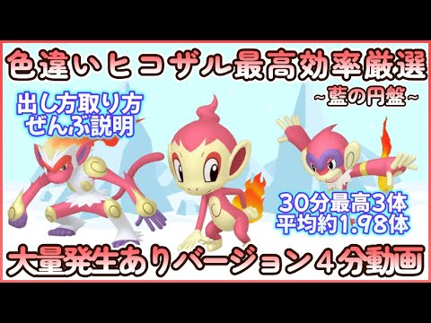色違いヒコザル最高効率厳選大量発生あり編 最高効率4分まとめ30分最高3体平均1.98体以上 #ポケモンsv #最高効率 #色違い #ヒコザル #御三家 #藍の円盤 #大量発生