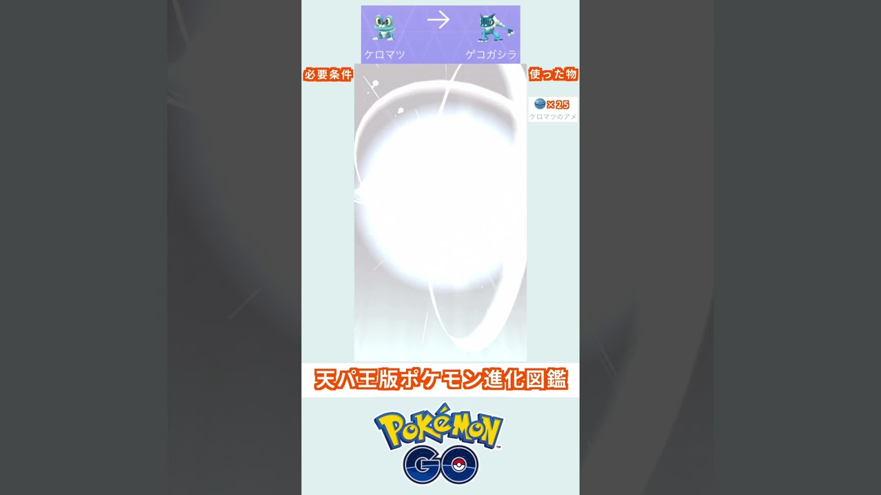 天パ王版　進化図鑑　ケロマツ→ゲコガシラ　＃ポケモン　＃ポケットモンスター　＃Pokémon ＃ポケモンGO