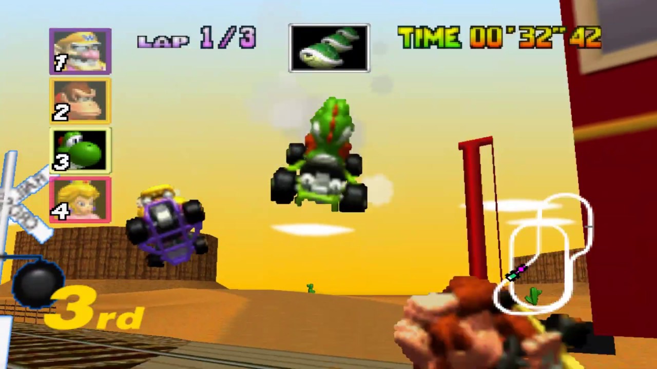 Mario Kart 64 - Kalimari Desert 150cc - カラカラさばく Kara Kara Desert