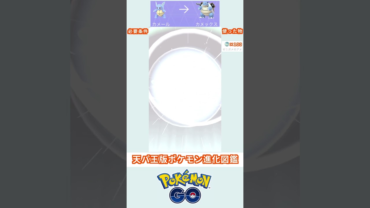 天パ王版　進化図鑑　カメール→カメックス　＃ポケモン　＃ポケットモンスター　＃Pokémon ＃ポケモンGO