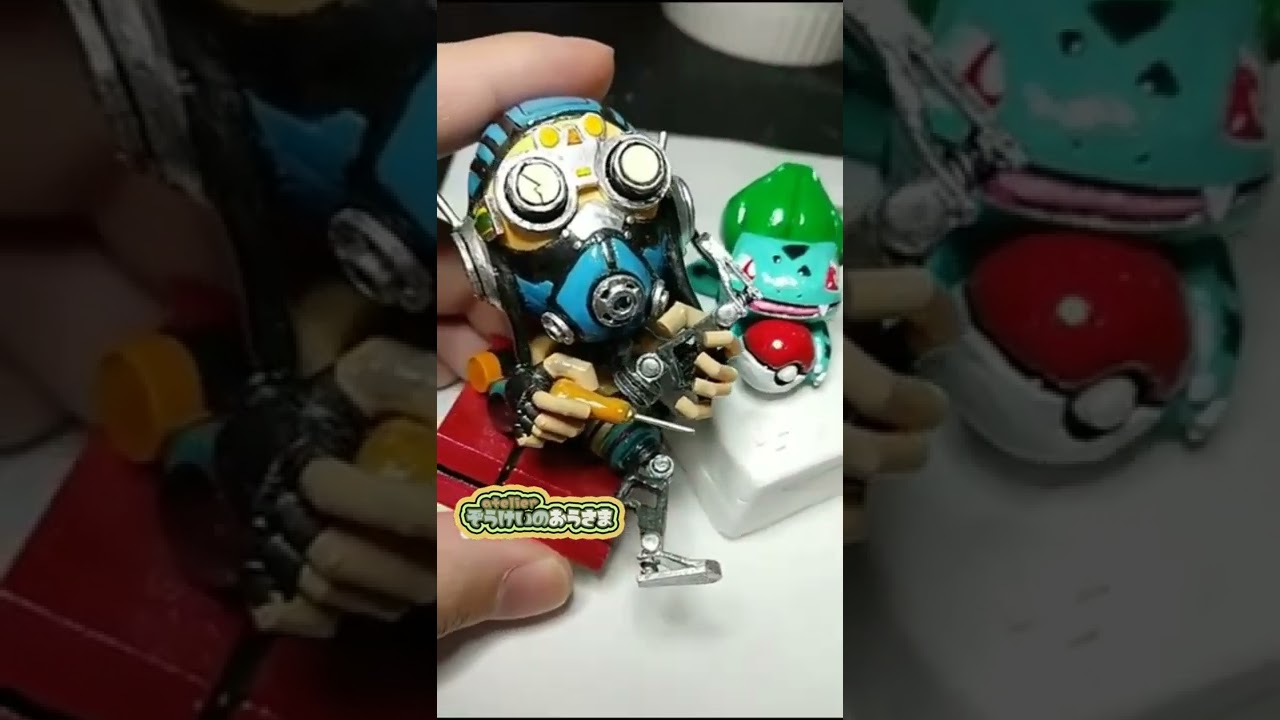 【過去作】手作りオクタン＆フシギダネ（粘土、紙） #shorts