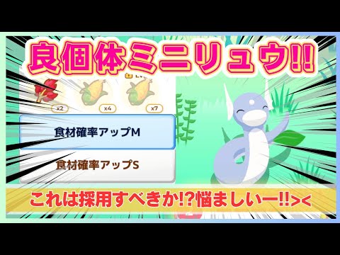 【無課金】かなり惜しい!!ミニリュウ採用検討個体ゲット！＠ラピスラズリ湖畔【ポケモンスリープ】社畜OLの無課金ゲーム実況攻略記202403