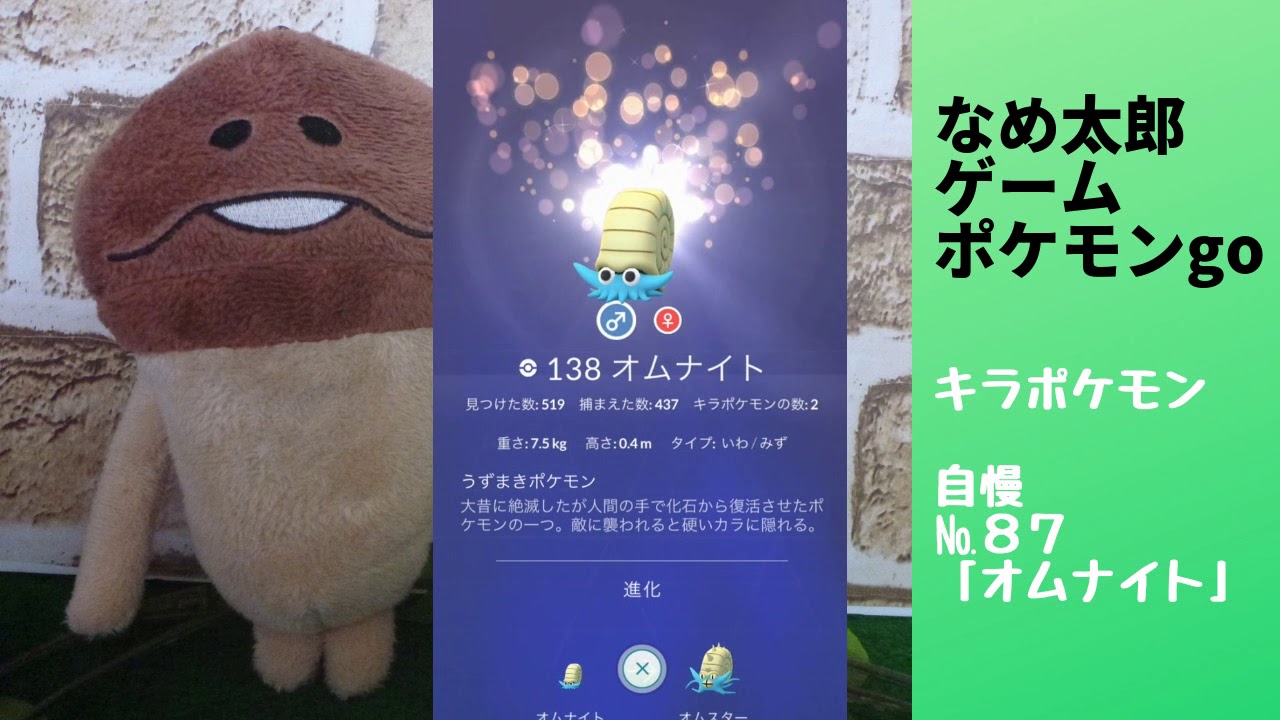 なめ太郎のキラポケモン自慢コーナーナンバー８７、「オムナイト」【ポケモンgo】