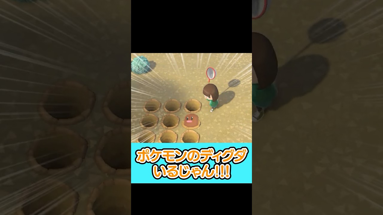 穴の中にポケモンのディグダが！？【あつ森】