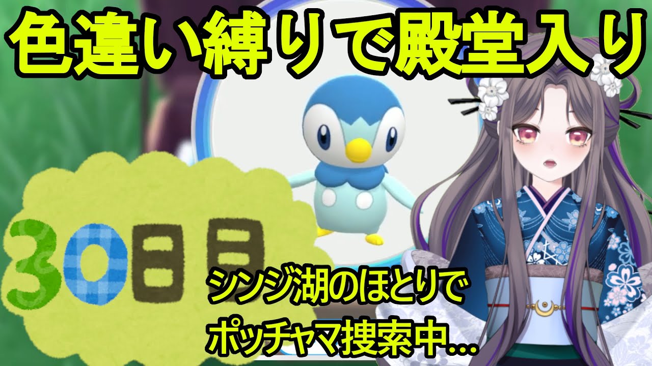 一か月走ってきた集大成が色ポッチャマ！！！【ポケモンBD】色違い縛りで殿堂入り～30日目～【祇園精舎カネノ】