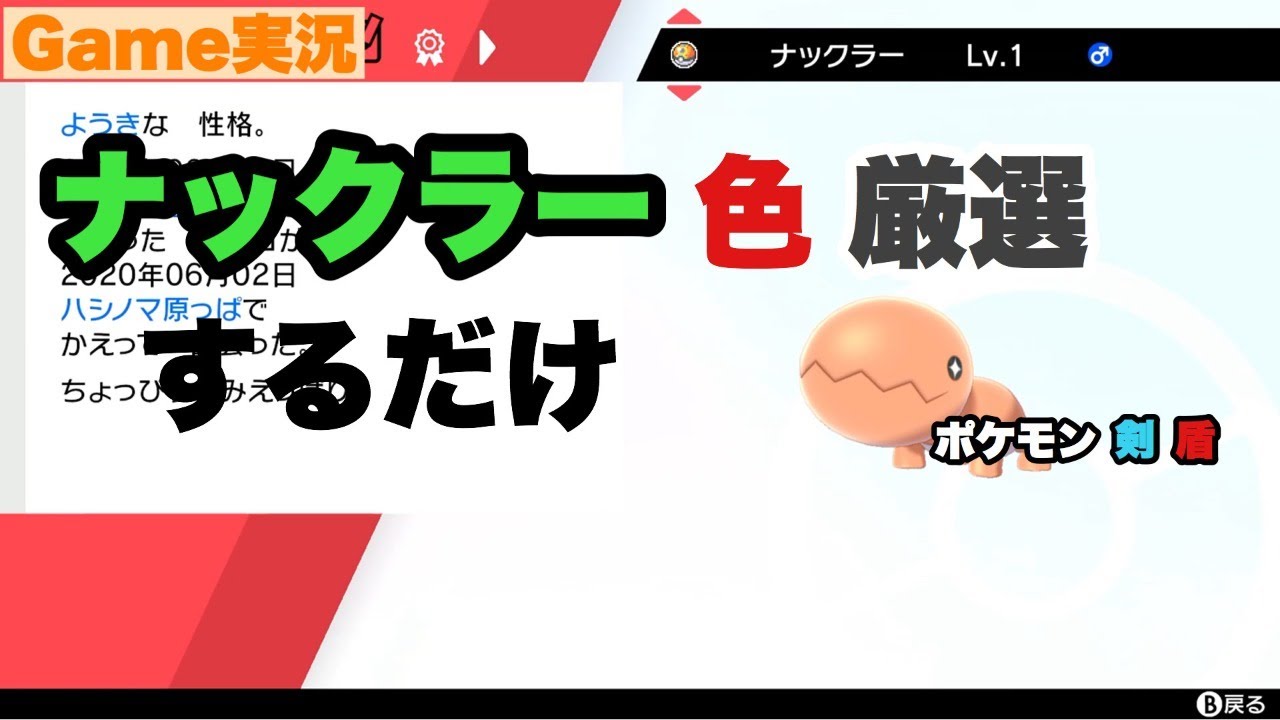 【Live2Dの小話しながら】一人でつぶやきながらナックラー色厳選【ポケモン剣盾】