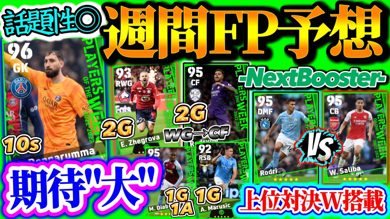 【期待"大"】eFootball2024 POTW週間FP予想 期待したいGK プレミア上位対決W搭載か ブースター候補 WG→CF 2G完全初WGスパサブ【eFootballアプリ/イーフト】