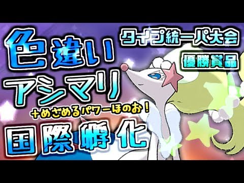 【ポケモンUSUM】仲間大会優勝賞品色違いアシマリめざパ炎＃０１【色違い生まれたが・・・】