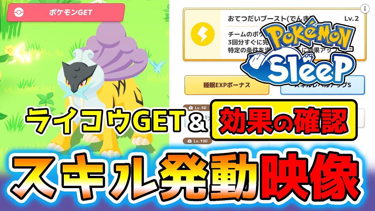 【ここだけのポケスリ】ライコウゲット＆スキル効果、とっても素敵なゲーム #ポケモンスリープ
