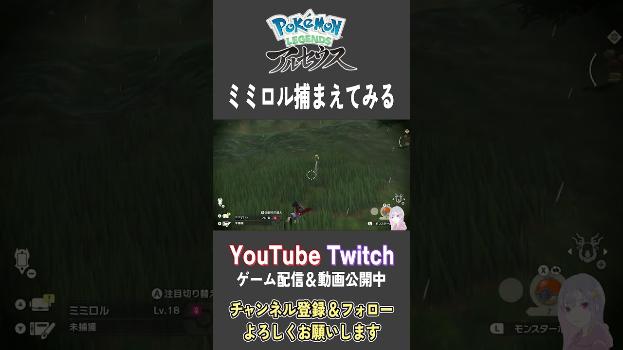 ミミロル捕まえてみる【Pokemon LEGENDS アルセウス】【#Shorts】【#77】