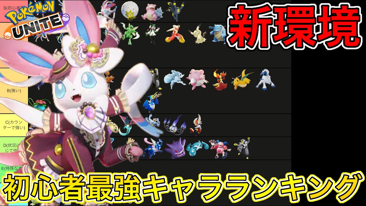 【新環境】初心者最強キャラランキング！ニンフィアが超簡単で最強！？技持ち物解説【ポケモンユナイト】
