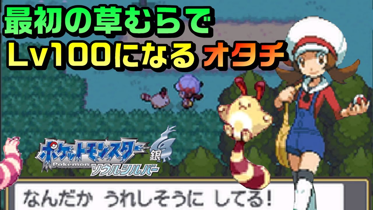 最初の草むらでレベル100になるオタチ【ポケモンHGSS】