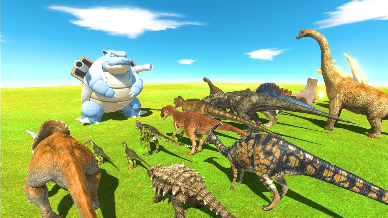 ポケモン「カメックス」vs恐竜やすべての生き物でバトル！ アニマルレボルトバトルシミュレーター