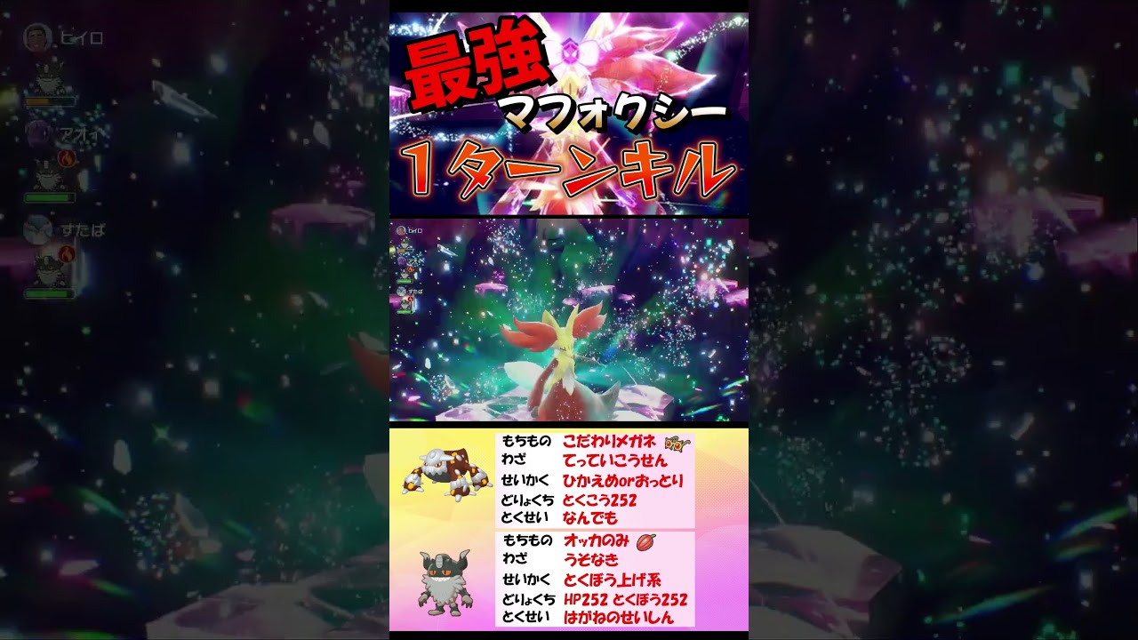【ポケモンSV】最強マフォクシー１ターン撃破！最適解構成がこちら！#shorts