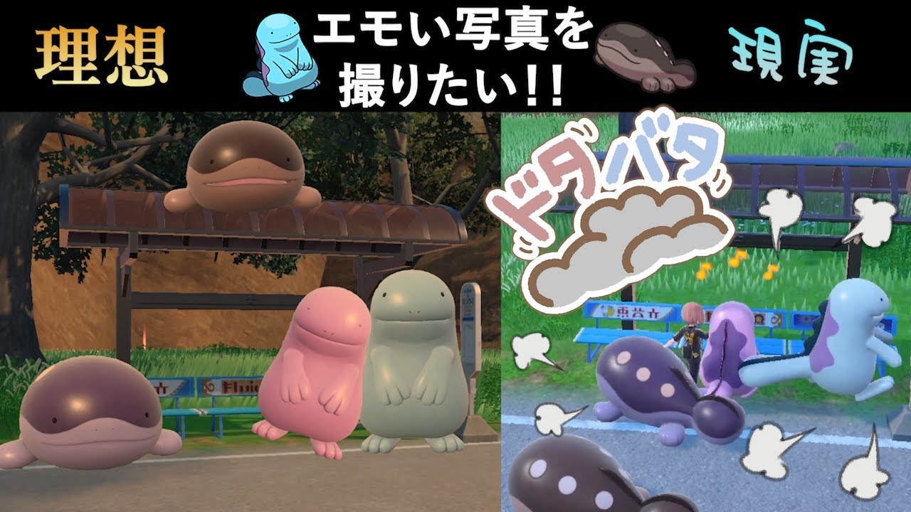 ヌオーとドオーたちで“エモい”写真を撮ろうとするも自由すぎて無理で可愛い【ポケモンSV】