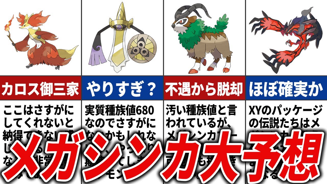 ポケモン新作「LEGENDS Z-A」でメガシンカが追加されそうなポケモンまとめ【ポケモン新作】