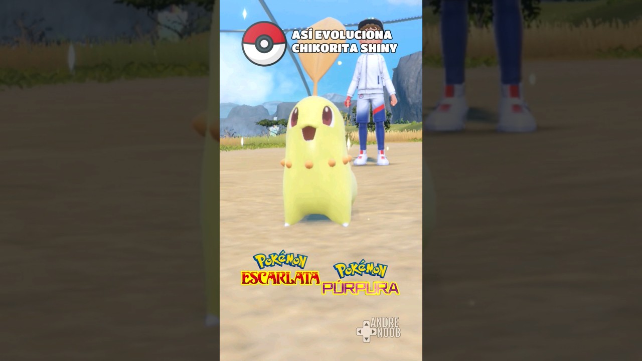 Chikorita Shiny evoluciona en Pokémon Escarlata y Púrpura