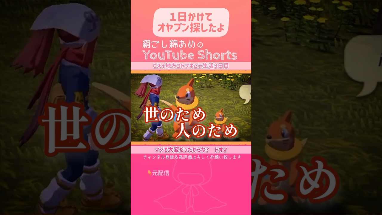 トオマ（NPC）が欲しいって言うから１日中ブイゼルを探したよ。オヤブイ幸せにね【PokémonLEGENDSアルセウス】 #shorts