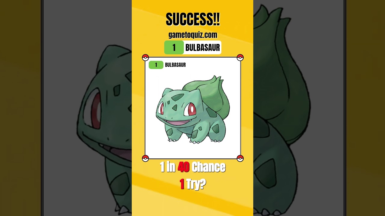 Pokémon Quickness Test(BULBASAUR)