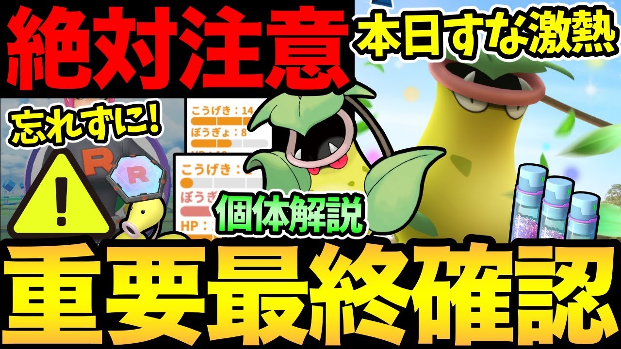 今日絶対に忘れないで！まじで〇〇だけは確実に！隠れたガチ案件も...？ウツボットの厳選紹介！どっちに転んでも嬉しいコミュデイ【 ポケモンGO 】【 GOバトルリーグ 】【 GBL 】【スーパーリーグ】