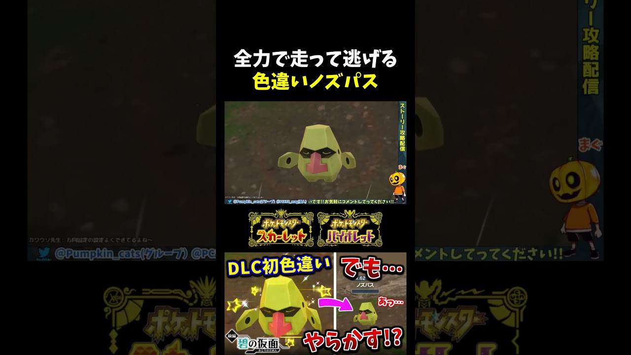 【再掲】ノズパスって走れるのかよｗ DLC前半初自然遭遇色違いを倒してしますハプニングｗｗｗ【ポケモンSV】【切り抜き】【色違いポケモン】【色違い厳選】#shorts