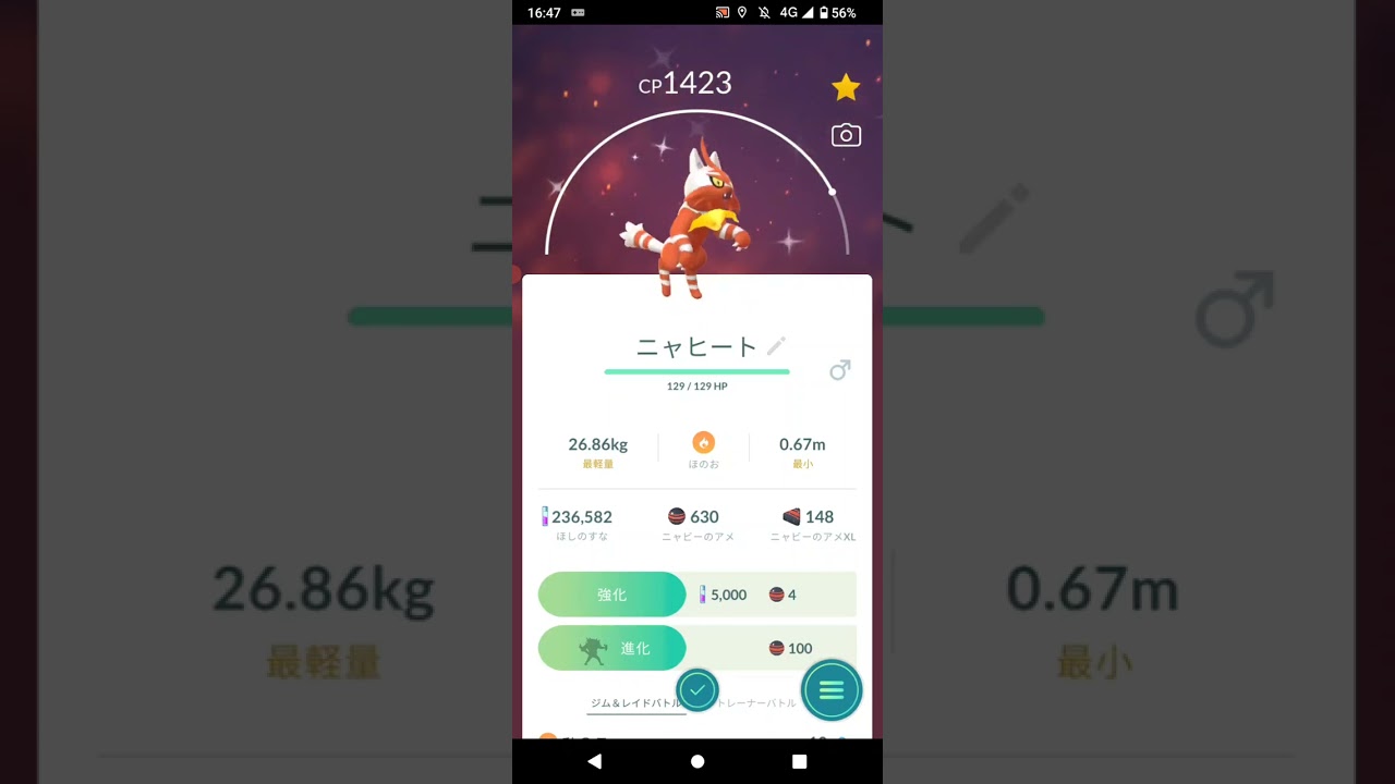 ポケモンGO「色違いニャビーをニャヒート、ガオガエンに進化するまで」