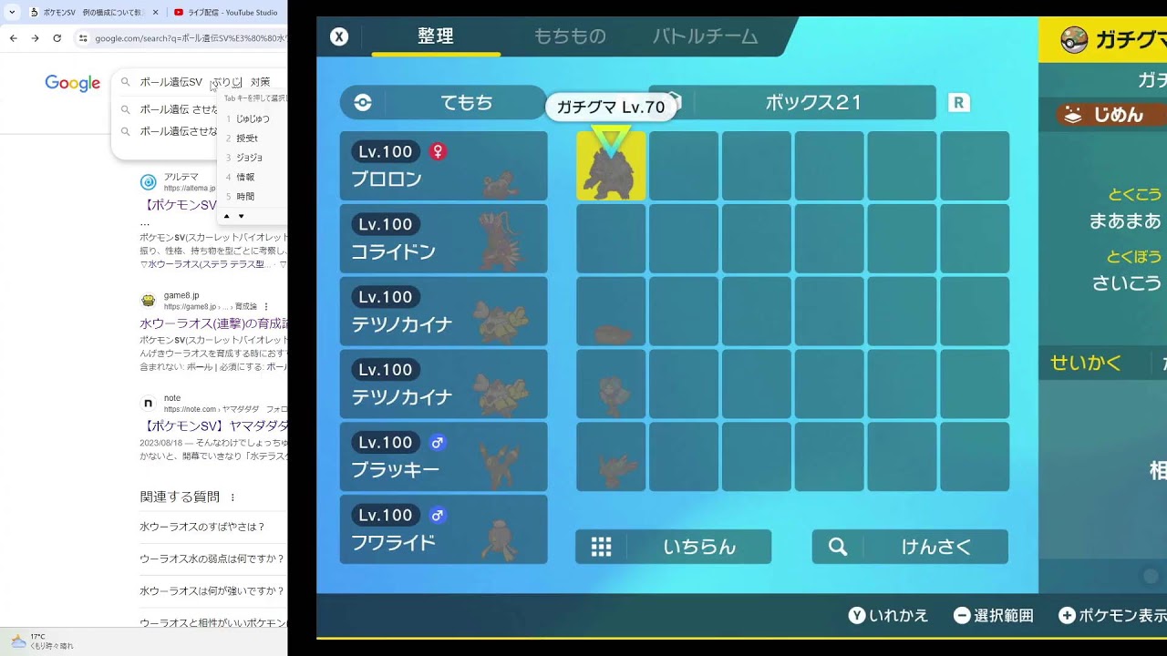 ポケモンSV　例の構成について教えて
