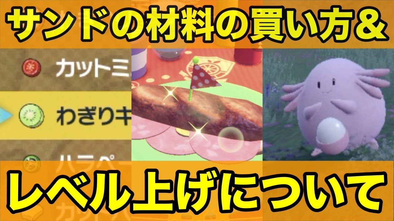 【ポケモンSV】サンドイッチの材料とレベル上げについて【中盤以降】【うべまる】
