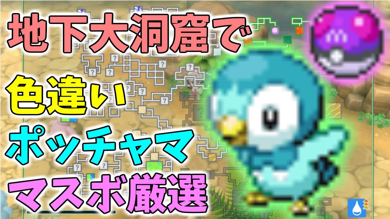 【超激レア】地下大洞窟で色違いポッチャマのマスターボール厳選がしたい！！