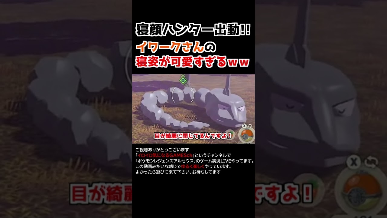 イワークさんの「寝姿」が可愛すぎるww【Pokémon LEGENDS アルセウス】【寝顔ハンター】