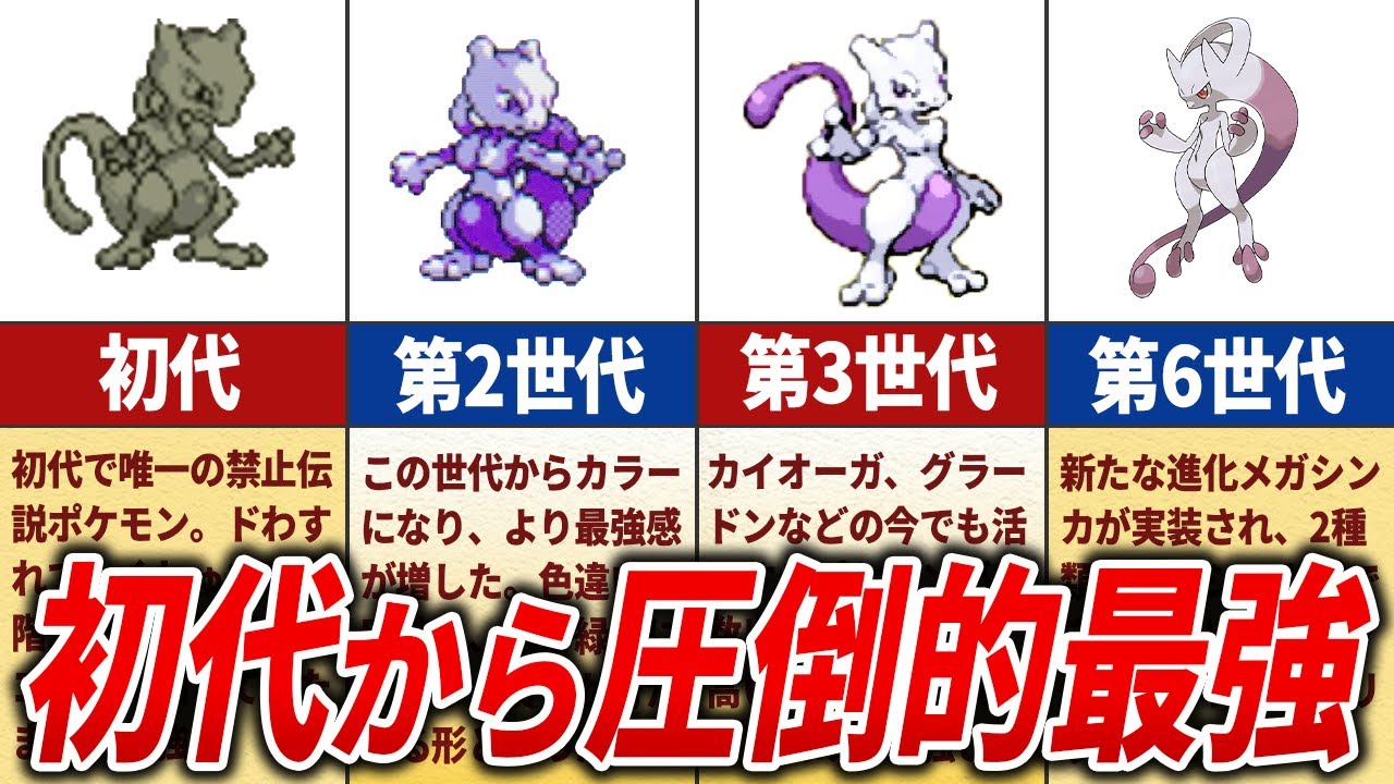 【ポケモン】圧倒的に最強なポケモン「ミュウツー」の歴史まとめ