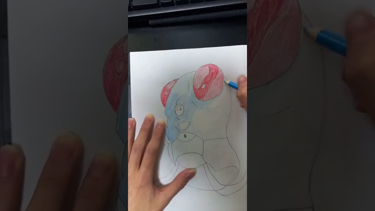 【初代151匹】ポケモン描けるかな？ 【10匹目 メノクラゲ Tentacool】 #Shorts