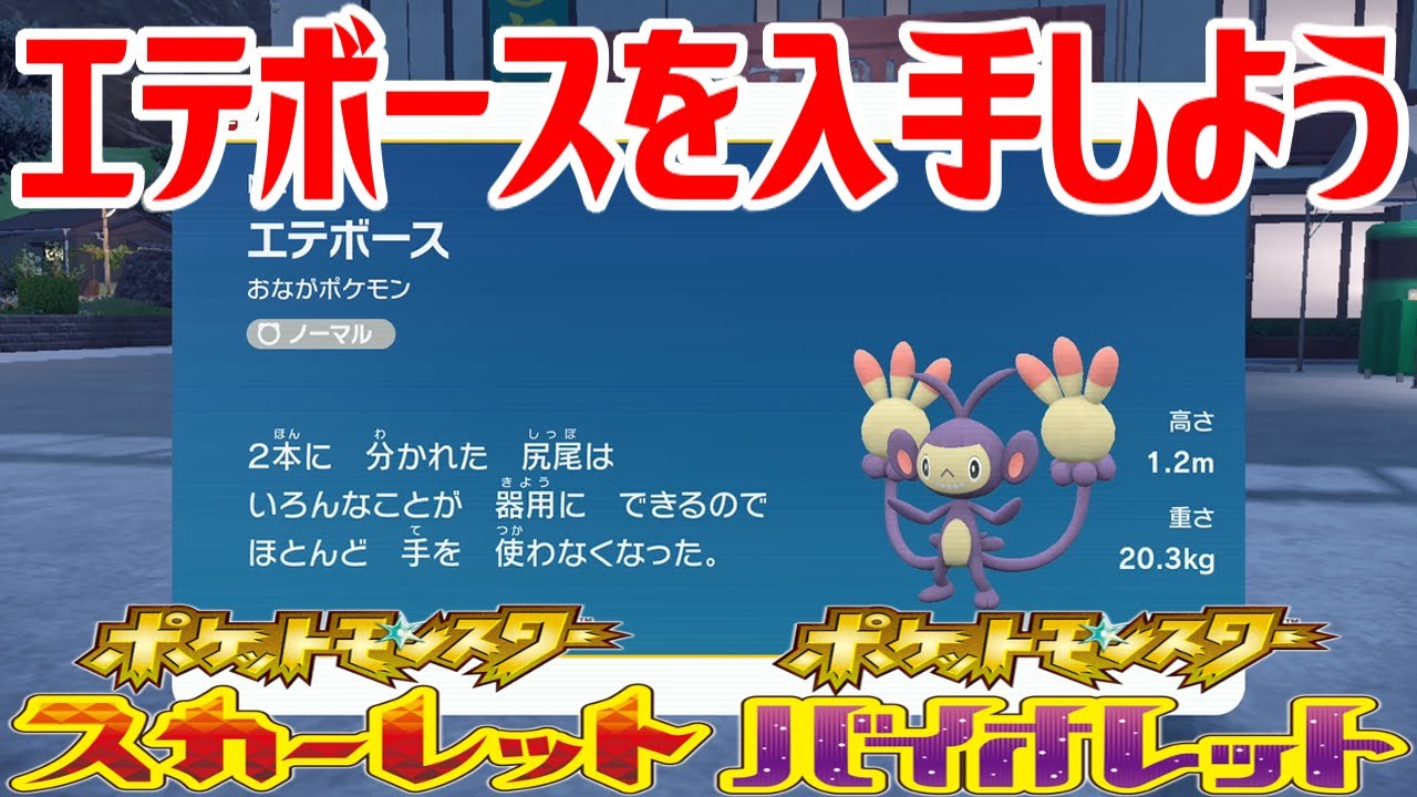 【ポケモンSV】エテボースを入手しよう 進化入手【ポケットモンスター スカーレット・バイオレット ゼロの秘宝 碧の仮面】Pocket Monsters