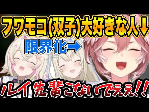 【#ホロドロケイ】推しであるフワモコを前に限界化を迎える鷹嶺ルイと全力で逃げるフワモコ【ホロライブEN/鷹嶺ルイ/フワワ/モココ】