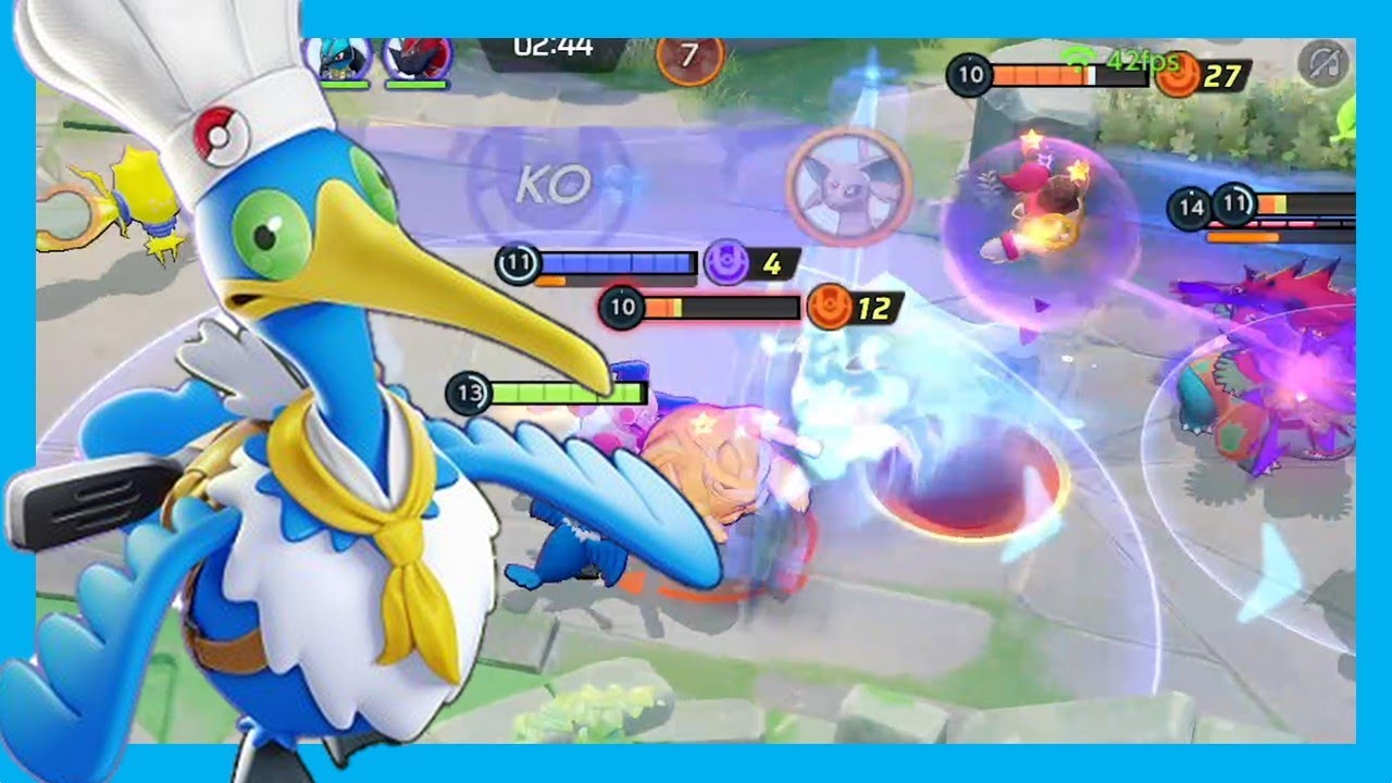 ウッウがなみのりで敵を躍らせる（ポケモンユナイト）