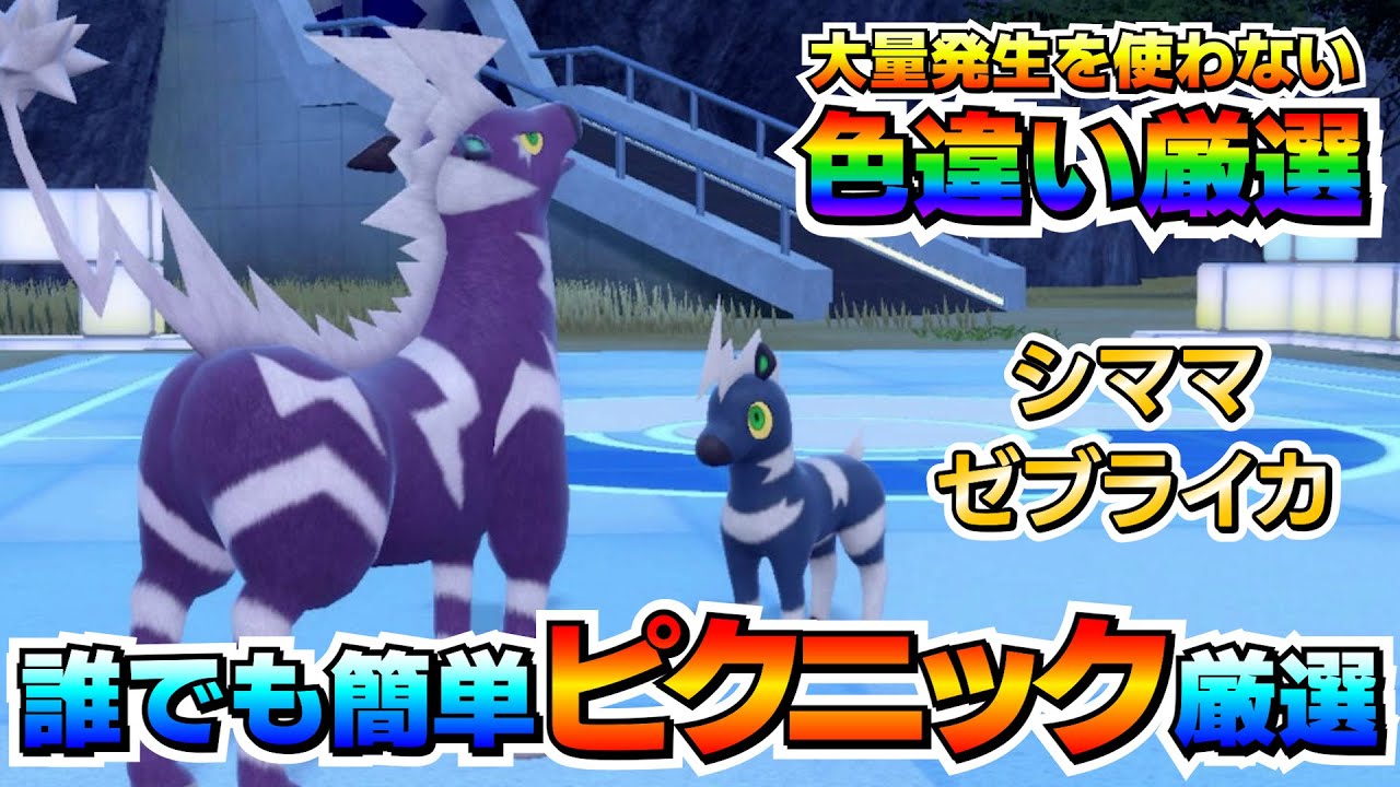 【ポケモンSV】シママ＆ゼブライカの色厳選オススメ場所！移動無しで簡単に厳選可能！【色厳選】